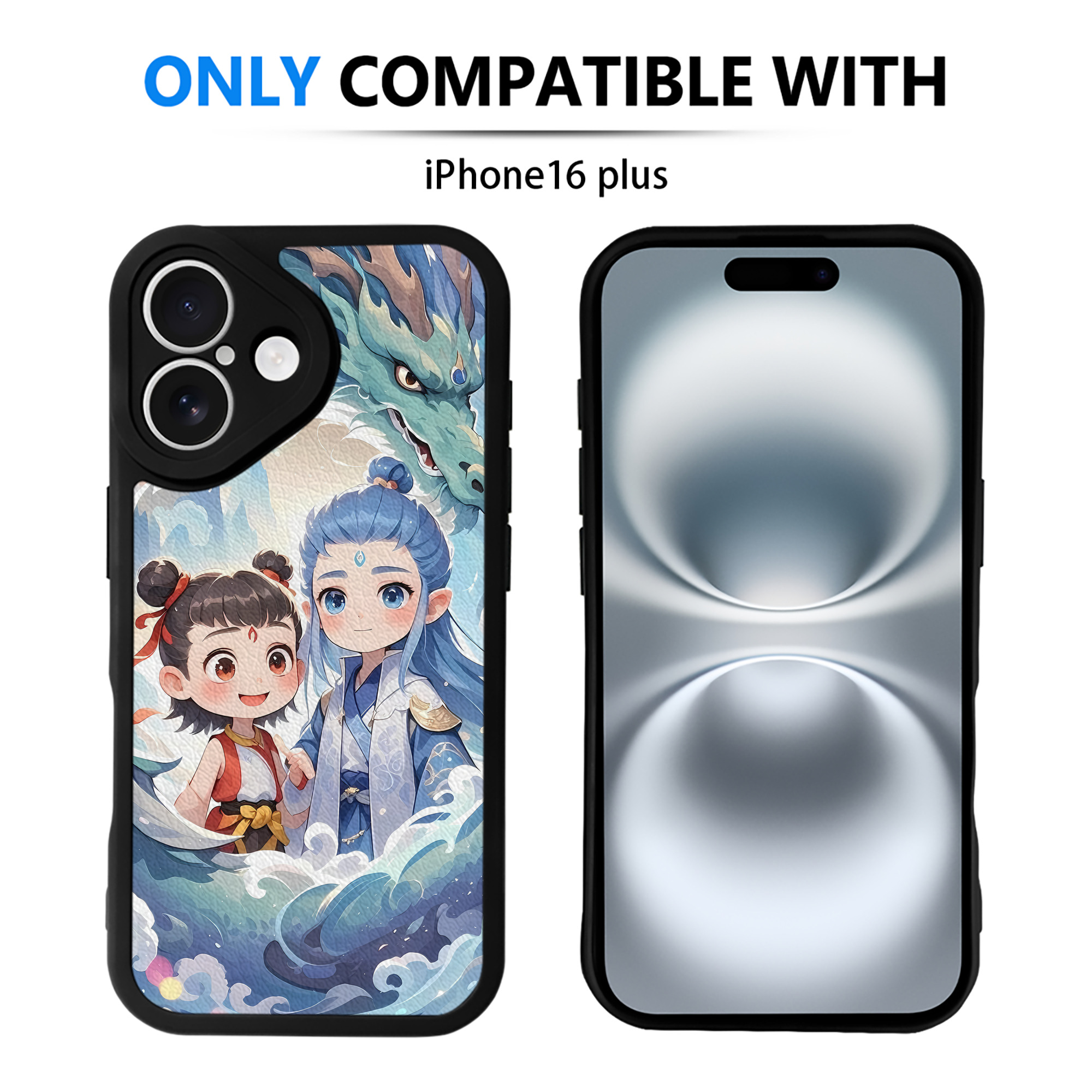 （画像用） Ne Zha 2 ナタ 魔童の大暴れ 【iPhone 16シリーズ対応】シリコンスマホケース（レザー調） 材質：シリコン